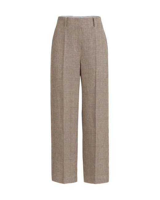 Brunello Cucinelli Gray Linen Cigarette Trousers