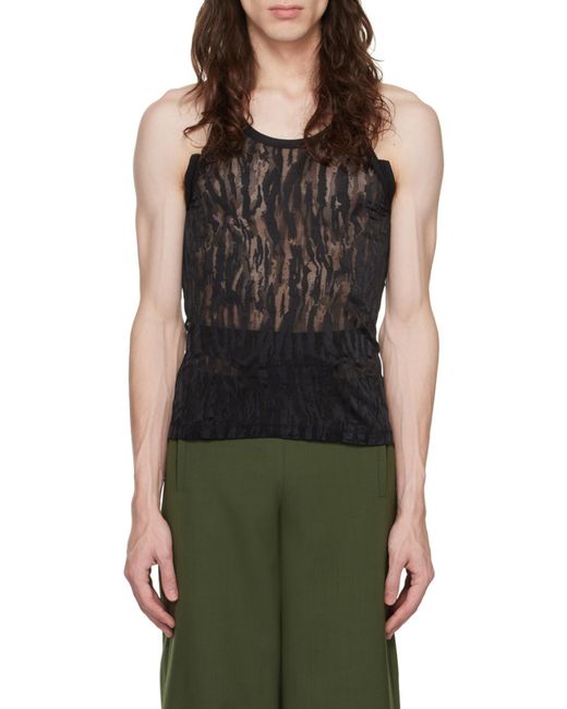 Dion Lee Black Camouflage Slip-Detail Vest for men