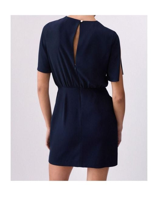 Liu Jo Blue Buttoned Asymmetric Short Dress