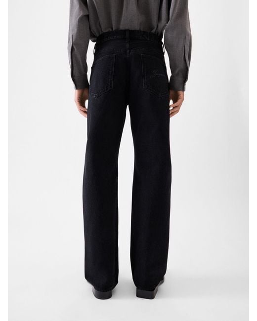 Jacquemus Blue Logo Detailed Straight-Leg Jeans for men