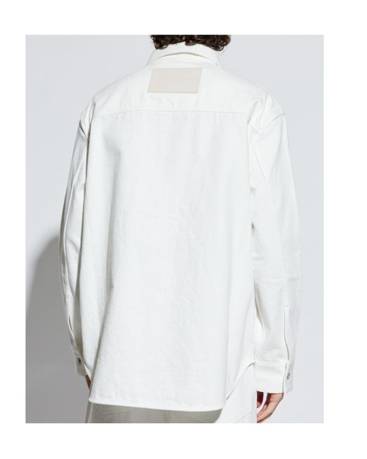 Jil Sander White Long-Sleeved Denim Shirt for men