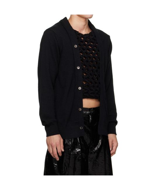 Comme des Garçons Black Comme Des Garçons Homme Plus Woven Insert Cardigan for men