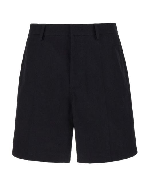 Valentino Black Logo Plaque Bermuda Shorts for men