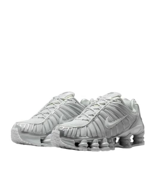 Nike Gray Shox Tl Low-Top Sneakers