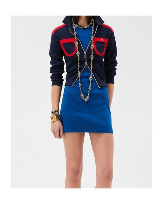 Versace Blue Long-Sleeved Zipped Cardigan