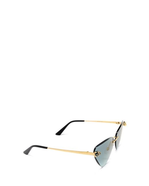 Cartier Blue Triangle Frameless Sunglasses