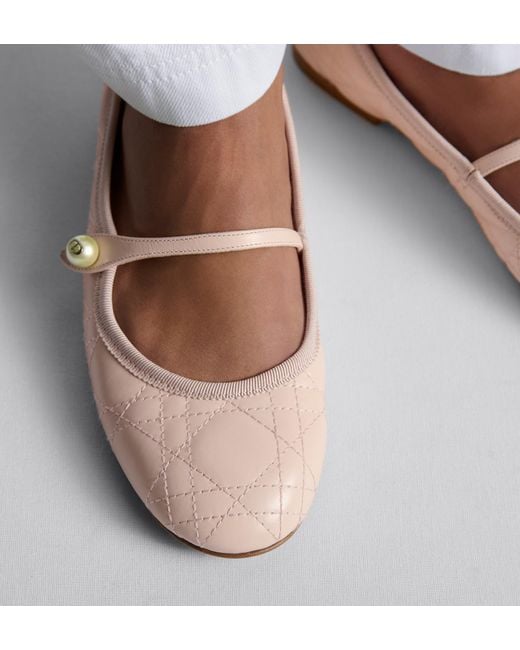 Dior Pink Christian Quilted Ballet Flats