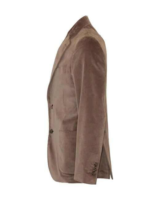 Lardini Brown Corduroy Single-Breasted Blazer for men