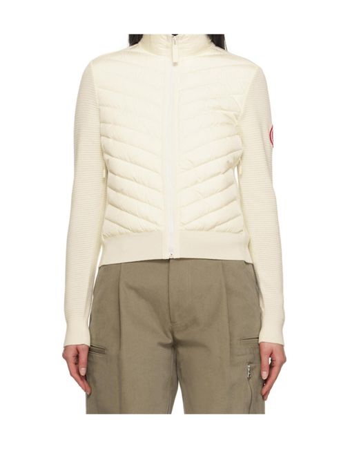 Canada Goose White Logo Patch Zip-Up Padded Jacket