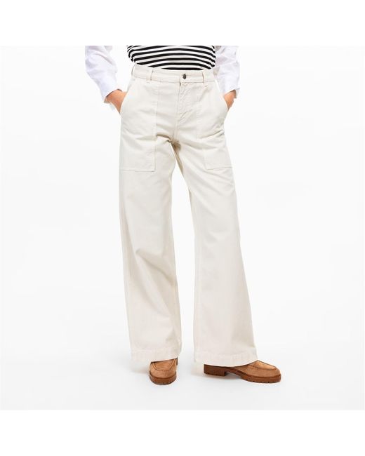 Moncler White Wide Leg Casual Pants