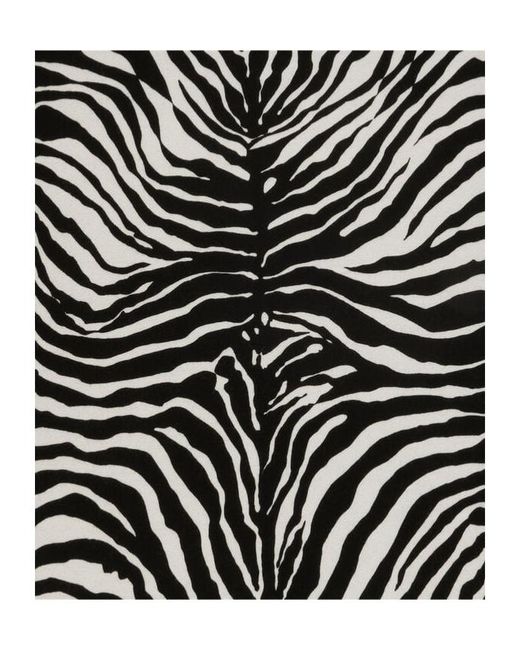 Dolce & Gabbana Black Zebra Printed Blanket