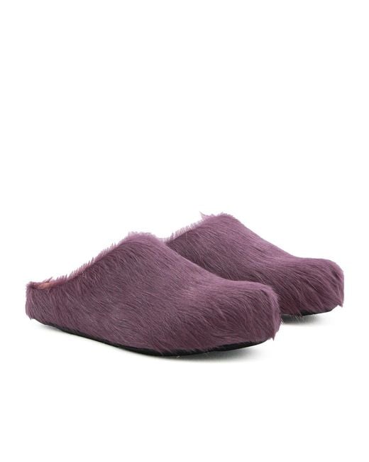 Marni Purple Fussbett Round Toe Slip-On Mules