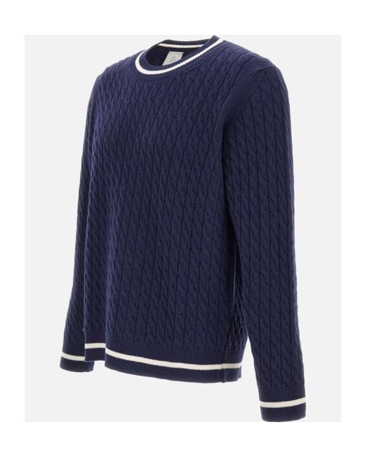 Eleventy Blue Long-Sleeved Wool Sweater for men