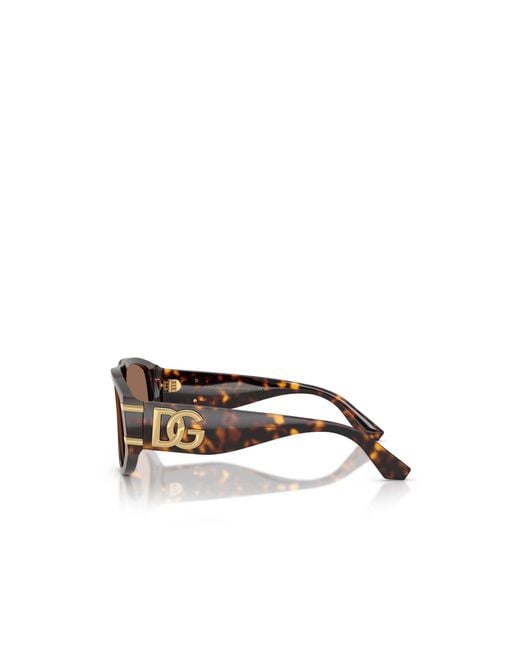 Dolce & Gabbana Brown Eyewear Pilot Frame Sunglasses