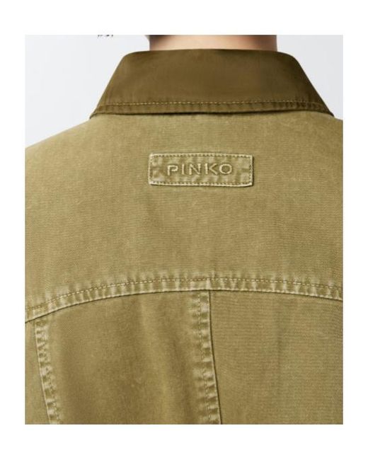 Pinko Green Cotton Bomber Jacket