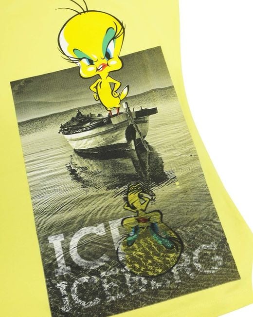 Iceberg Yellow T-Shirt With Round Neck And Short Sleeves