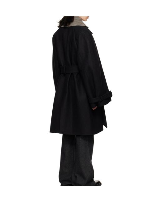 Egonlab Black Raglan Sleeve Coat for men