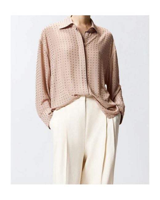 Pinko Brown Embellished Georgette Shirt