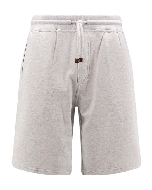 Brunello Cucinelli Gray Track Shorts for men