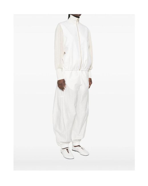 Fabiana Filippi White Stand-Collar Zip-Up Casual Jacket