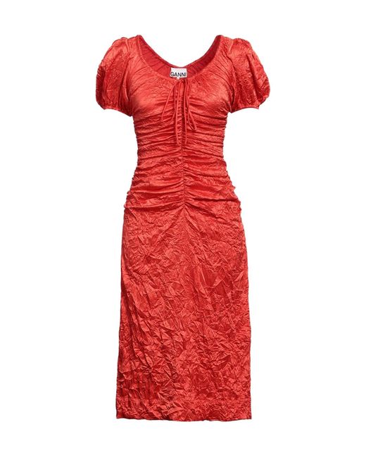 Ganni Gathered Flared Dress