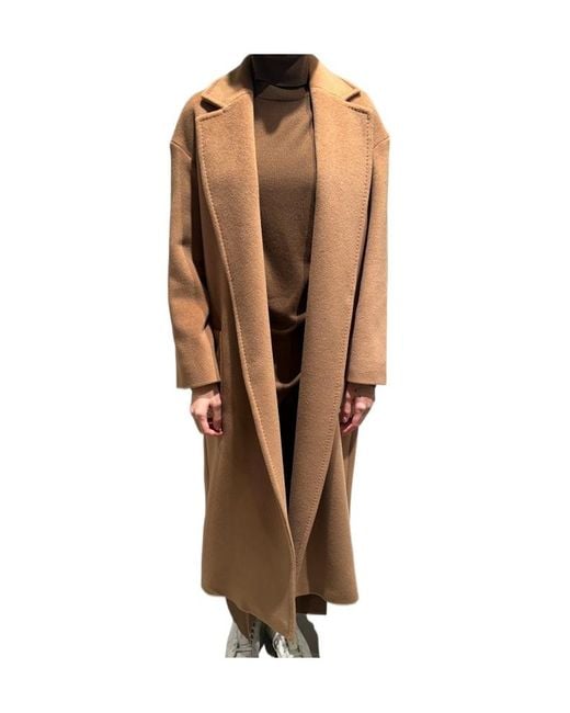 Max Mara Brown Collared Long-Sleeved Coat