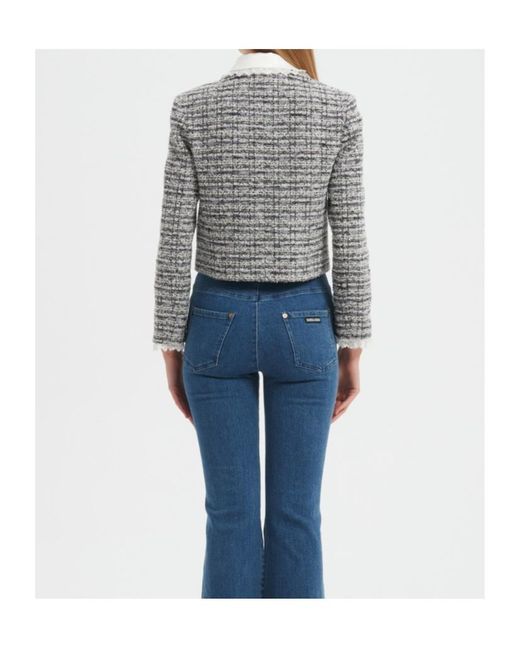 Marissa Chiara Gray Lace Trim Jacket