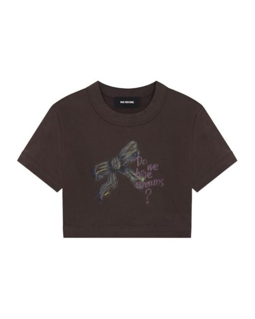 we11done Brown Pattern Printed T-Shirt