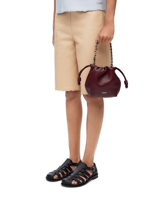 Loewe Red Flamenco Drawstring Mini Shoulder Bag