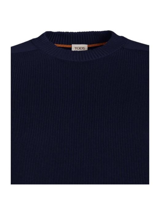 Tod's Blue Crew Neck Knitwear for men