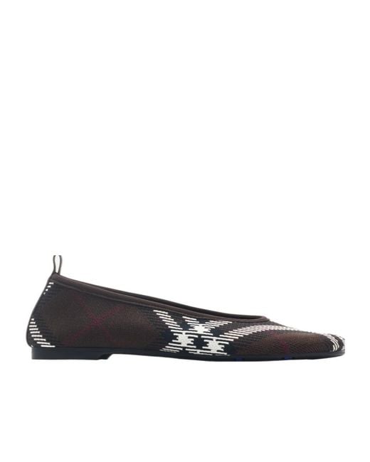 Burberry Multicolor Checked Knitted Slip-On Ballerina Shoes