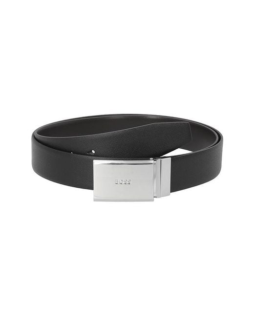 Boss Black Boss Logo Engraved Buckle Belt for men