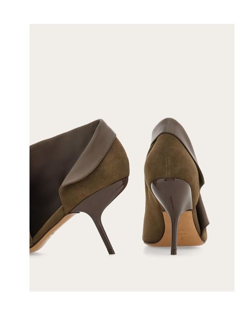 Ferragamo Brown 85Mm Eva Pumps