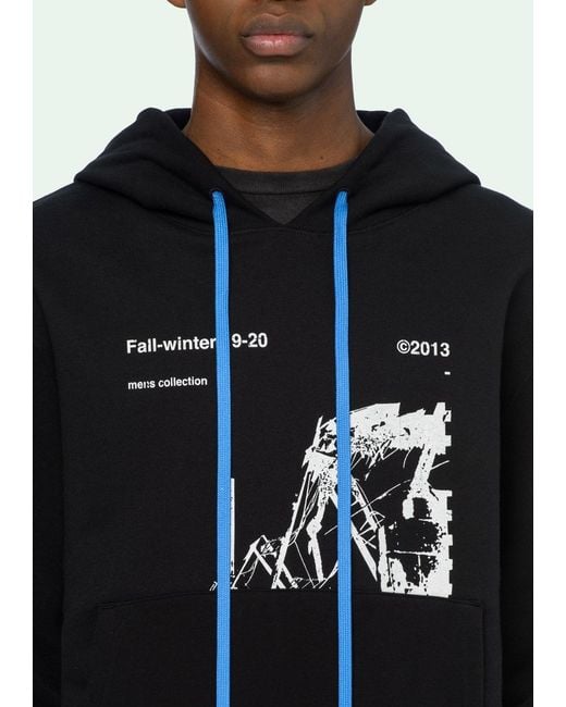 Off-White c/o Virgil Abloh Blue Chen Linong's Ruined Factory Printed Hooded Sweater for men