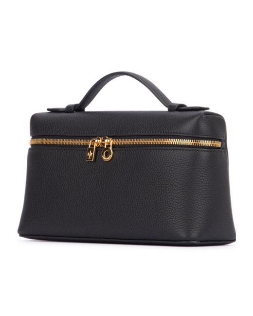 Loro Piana Black Top Handle Handbag