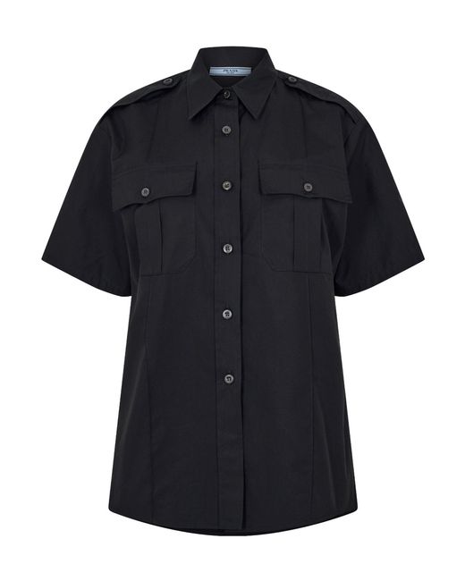 Prada Black Plain Short Sleeve Shirt