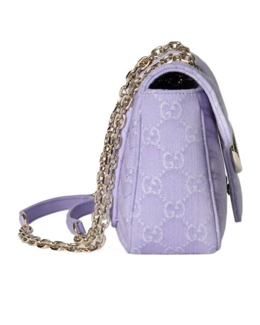 Gucci Purple Gg Marmont Medium Shoulder Bag