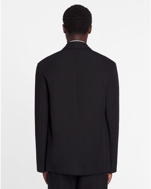 Lanvin Black Notched-Lapels Single-Breasted Blazer for men