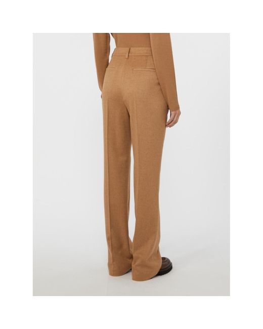 Max Mara Natural Menswear-Style Camel Trousers