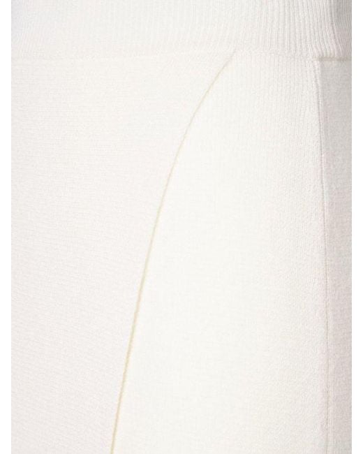 Max Mara White Knitted Mid-Length Skirt