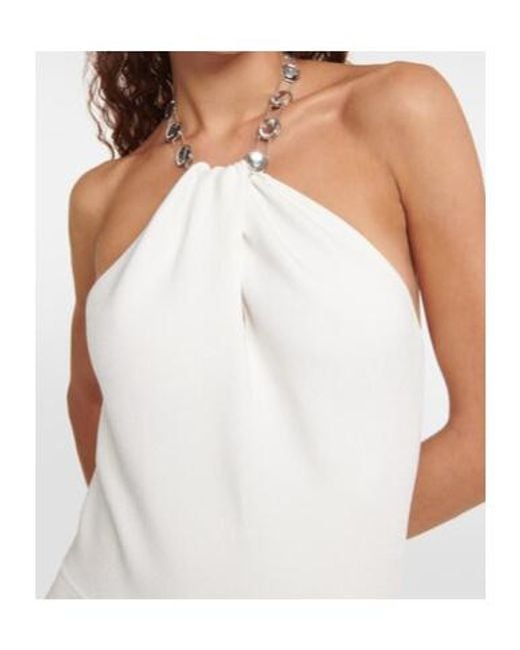 Galvan White Globe Cleopatra Embellished Jumpsuit