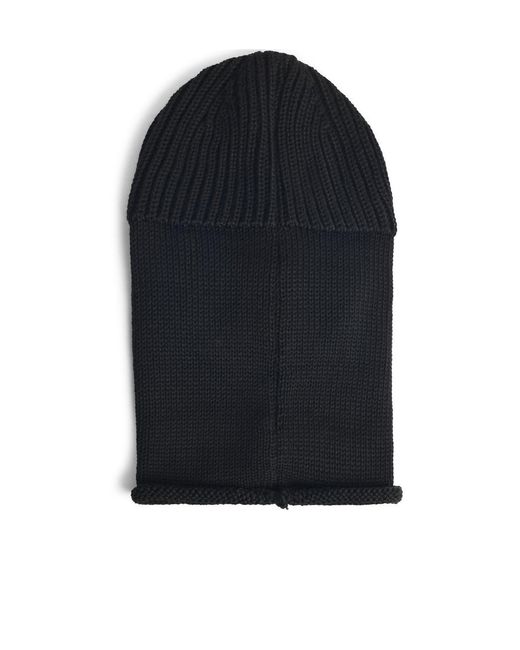 C P Company Blue Goggle-Detail Ribbed Knit Balaclava for men