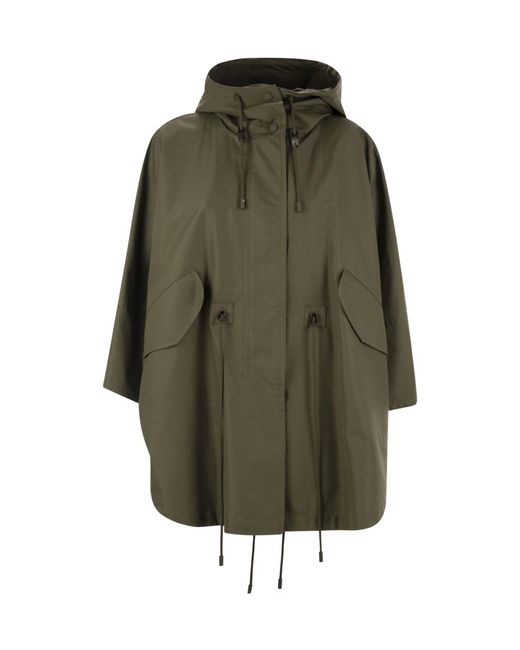 Weekend by Maxmara Green Drip Proof Technical Gabardine Cape