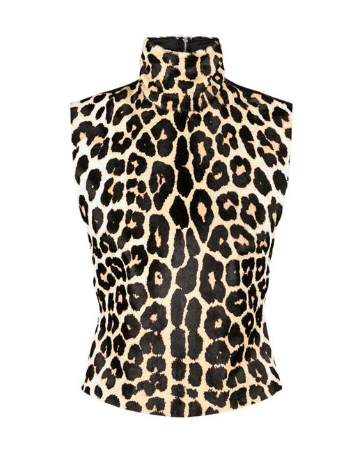 Dries Van Noten Black Leopard Print Blouse