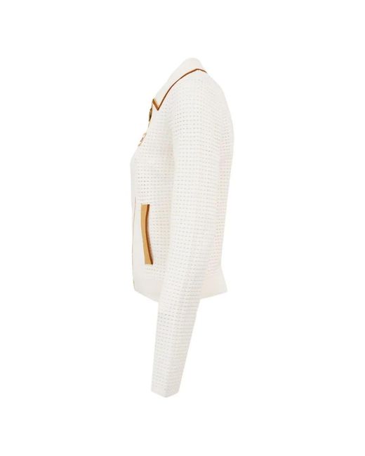 Casablanca White Piping-Detail Collared Jacket