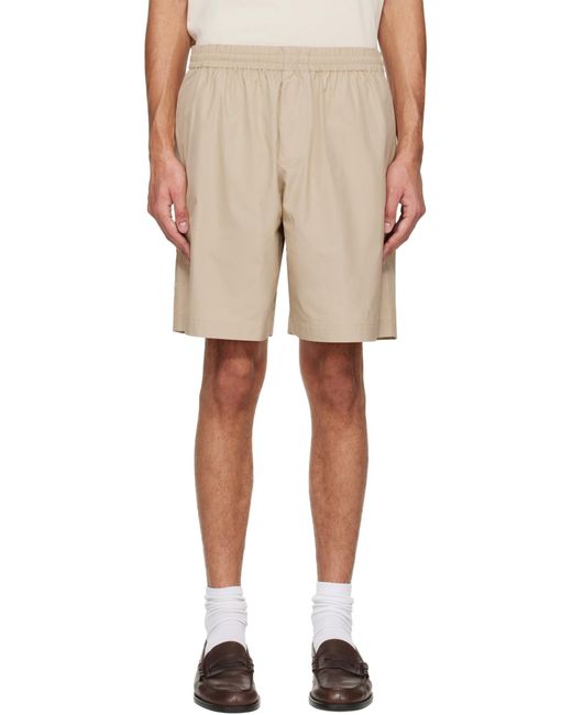 A.P.C. Natural Pleated Elastic-Waist Shorts for men