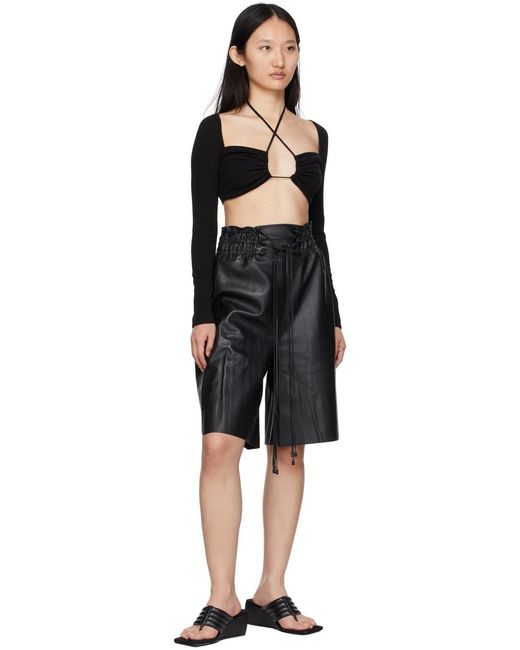 Rosetta Getty Black Long-Sleeved Blouse