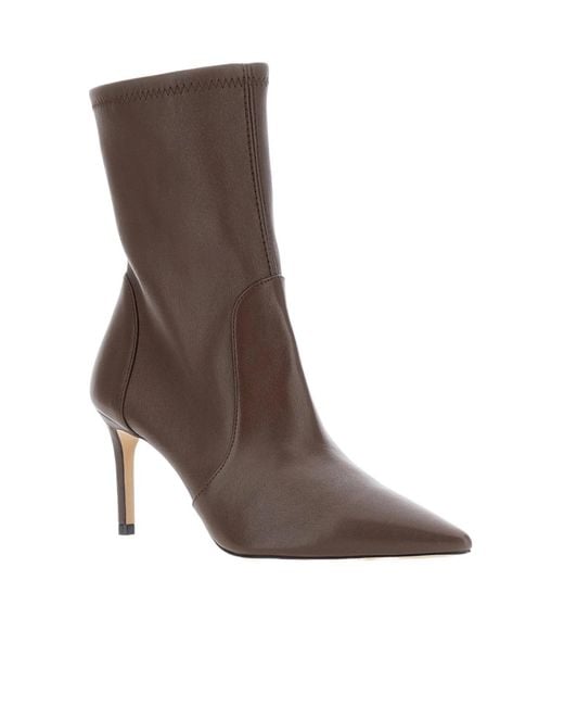 Stuart Weitzman Brown High-Heeled Ankle Boots