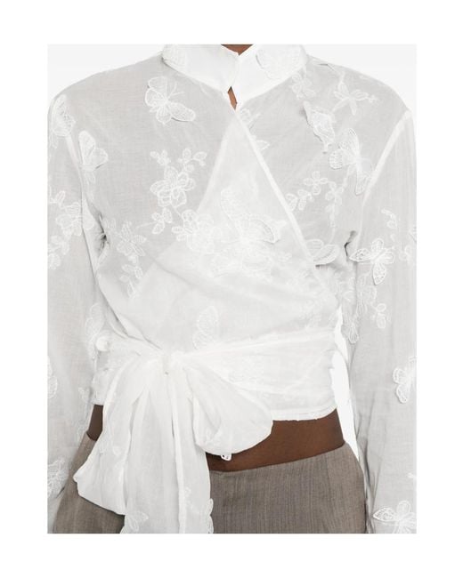 Mazzarelli White Long-Sleeved Shirt