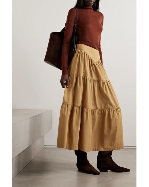 Doen Natural Patchwork Design Midi Skirt